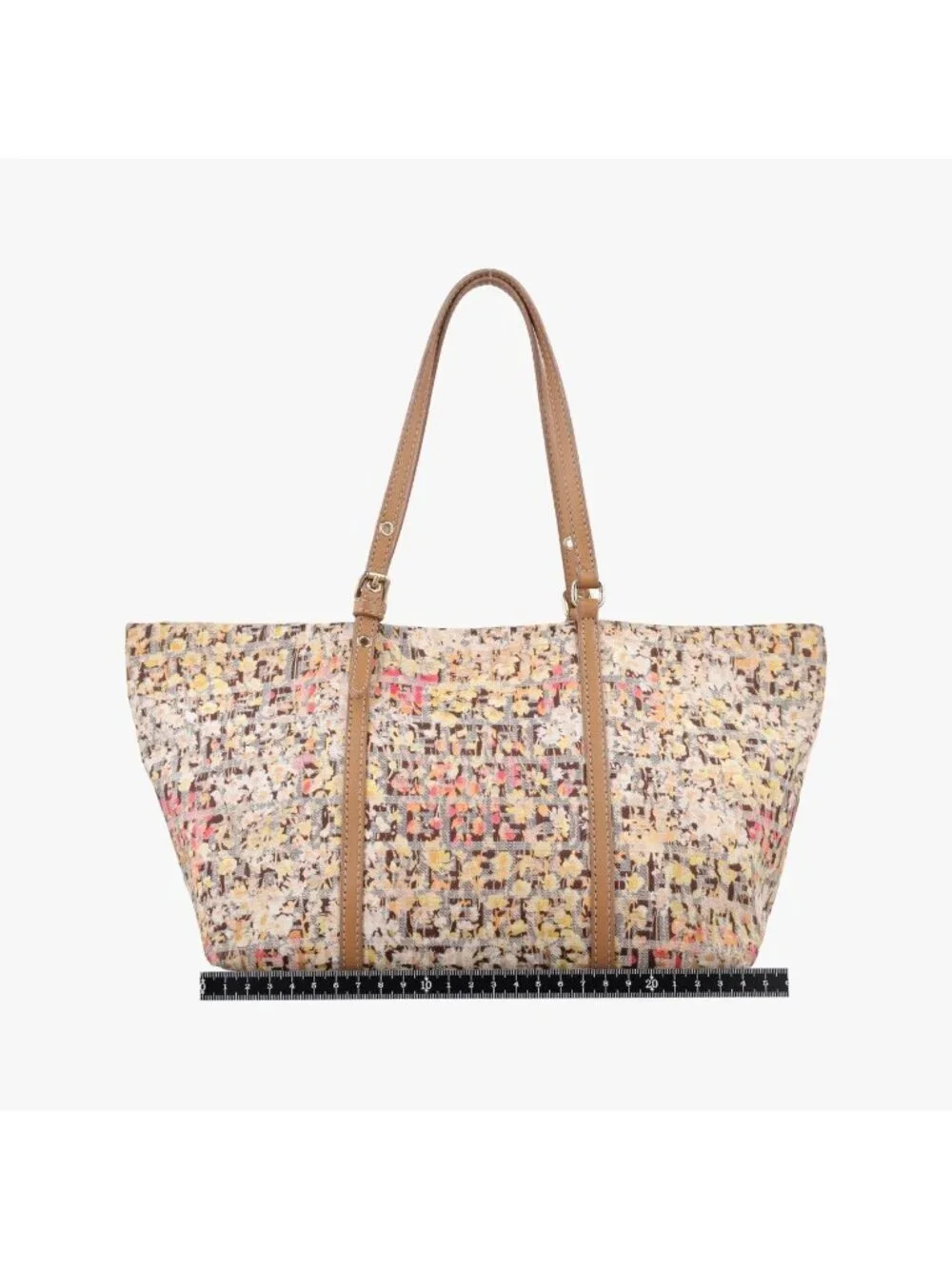 Fendi Zucchino Pattern Brown Multicolor Canvas Handbag